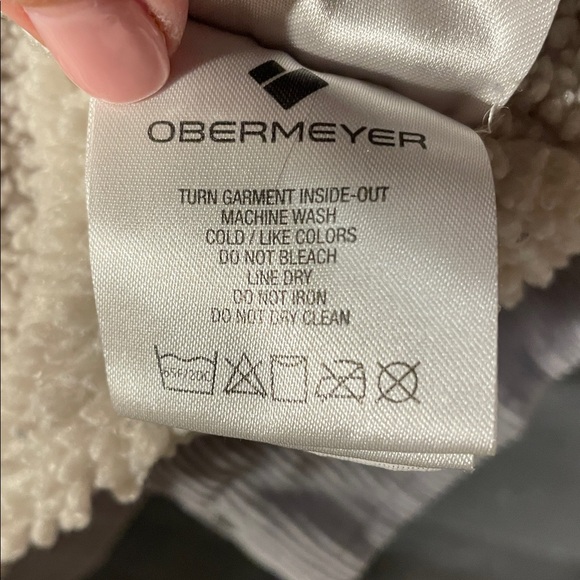 Obermeyer Men's Medium Condor Corduroy Jacket Shale Blue Grey Trucker Bomber - Picture 13 of 16